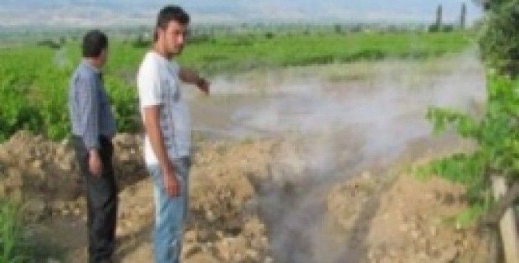 Jeotermal su fışkırdı, bağlar kurudu