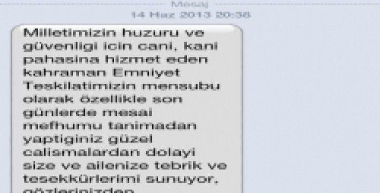 Vali Coş'tan polise Gezi SMS'i