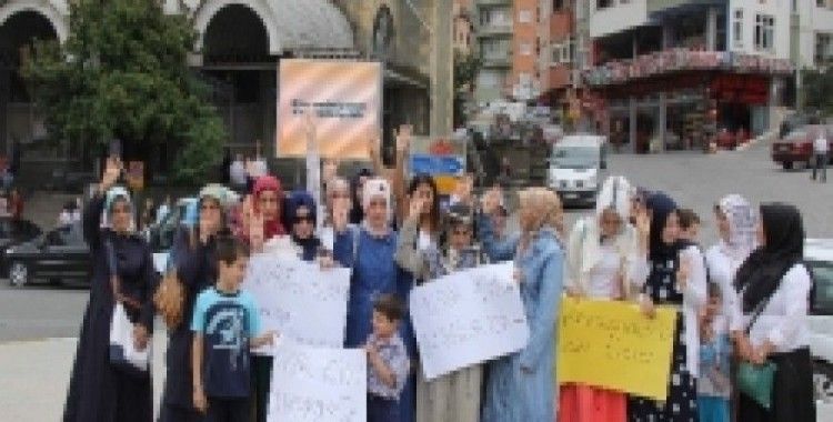 Rize'de ev kadınlarından Mısır’a destek, Esad'a tepki