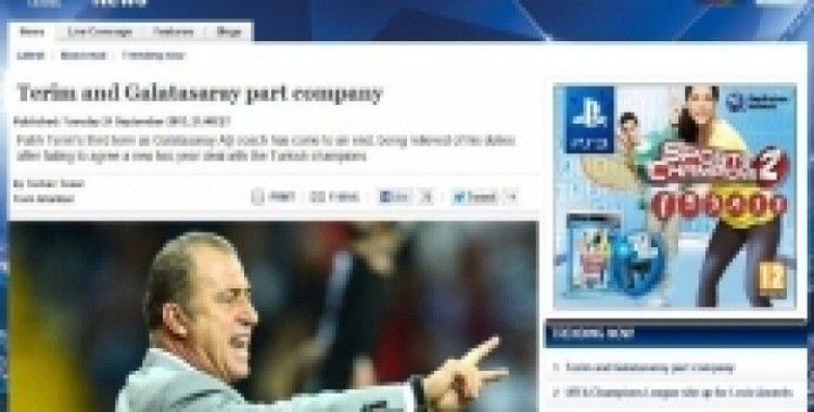 Galatasaray ile Fatih Terim’in ayrılığı UEFA manşetlerinde