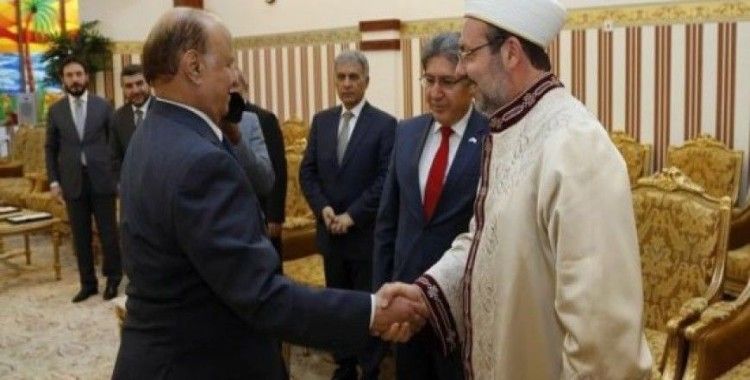 Diyanet İşleri Başkanı Görmez, Yemen Cumhurbaşkanı Hadi ile görüştü