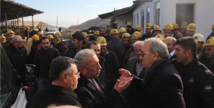 Maden sahibi ve CHP liler arasında kapatma gerginliği