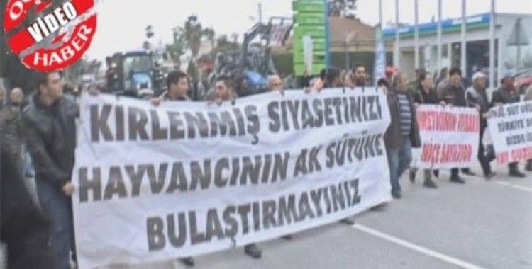 Maliye Bakanlığı önünde sütlü eylem