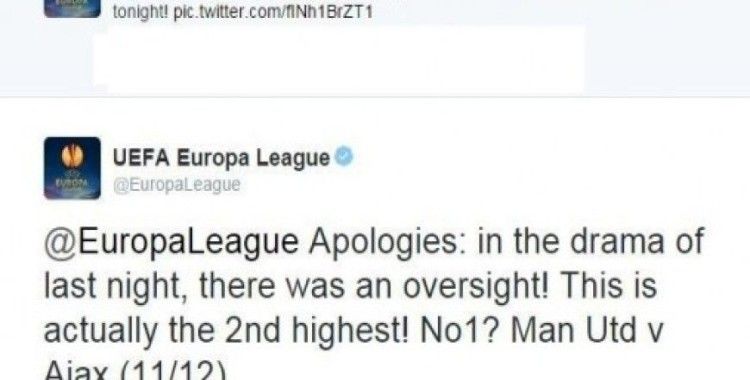 UEFA özür diledi, rekor kırılmamış