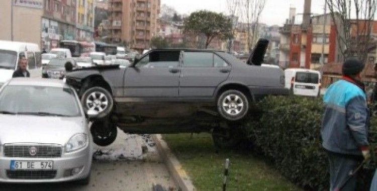 Trabzon’da ilginç kaza