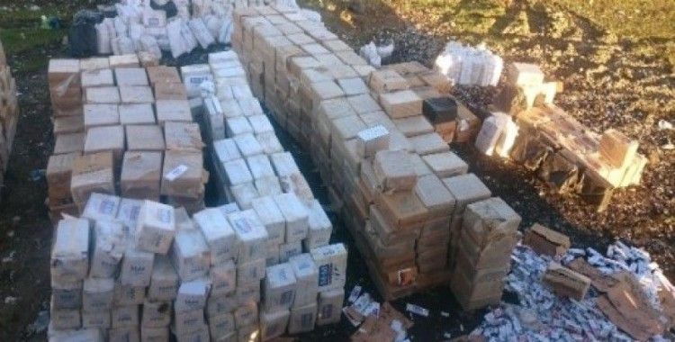 Erzincan'da 570 bin paket kaçak sigara imha edildi