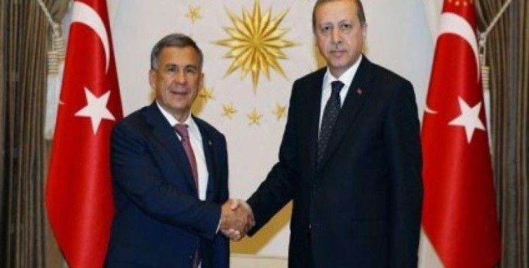 Erdoğan, Tataristan Cumhurbaşkanı Minnihanov'u kabul etti