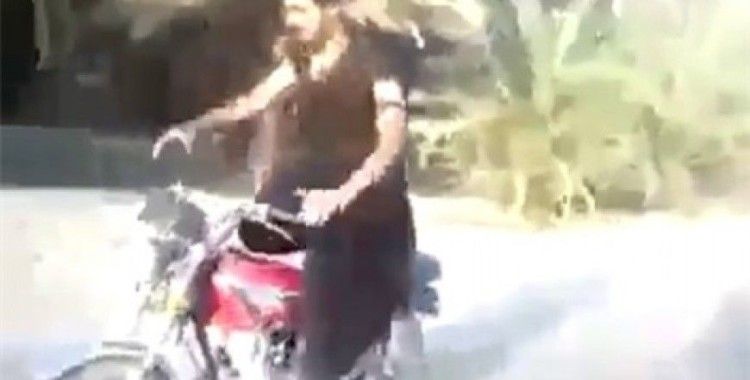 Motosikletli şov asfaltla bitti.