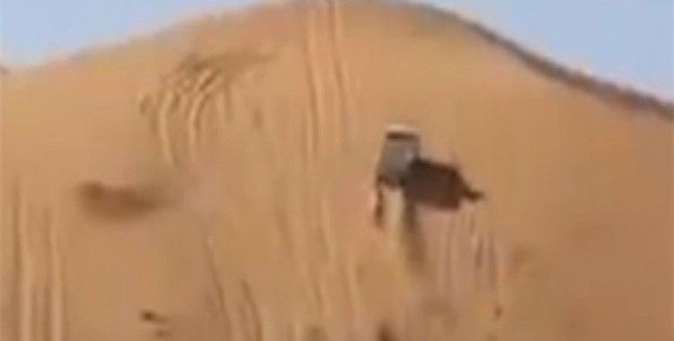 Çılgın sürücü tepeyi böyle aştı