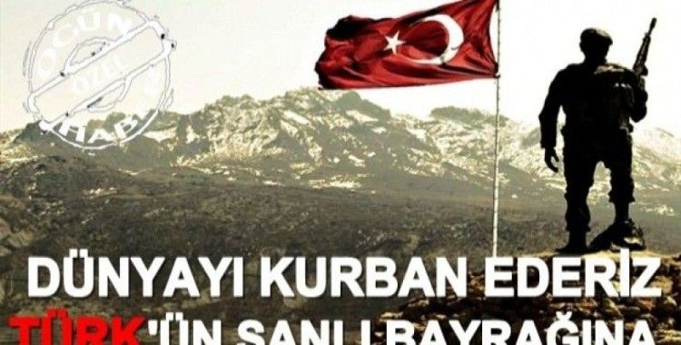 Dünyayı kurban ederiz Türk'ün şanlı bayrağına