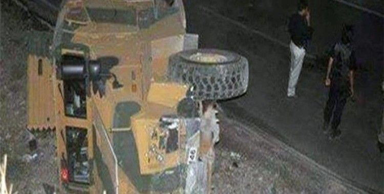 Kirpi aracının devrilmesi sonucu 13 asker yaralandı