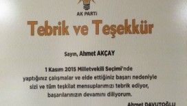Başbakan Davutoğlu'ndan Tekirdağ'a Tebrik ve teşekkür belgesi