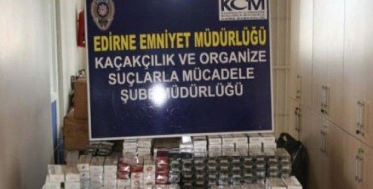 Edirne'de bin 400 paket kaçak sigara ele geçirildi