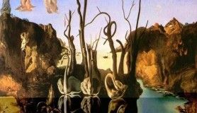 Swans reflecting elephants описание картины
