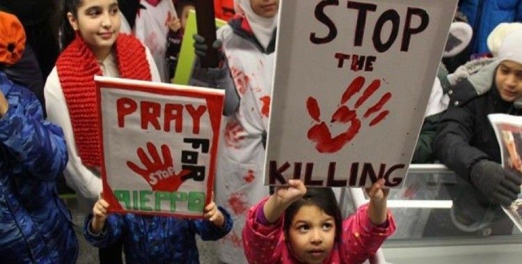 Kanada'da Suriyeli mültecilerden 'Halep' protestosu