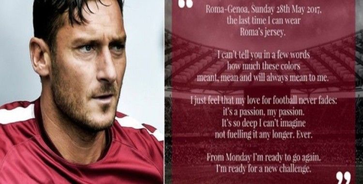 Francesco Totti'den Roma'ya veda
