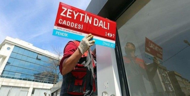 İstanbul'da 'Zeytin Dalı Caddesi' tabelası asıldı