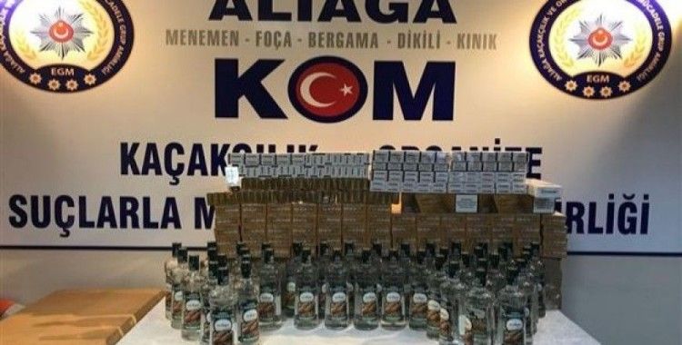 ​İzmir'de kaçak sigara ve içki operasyonu