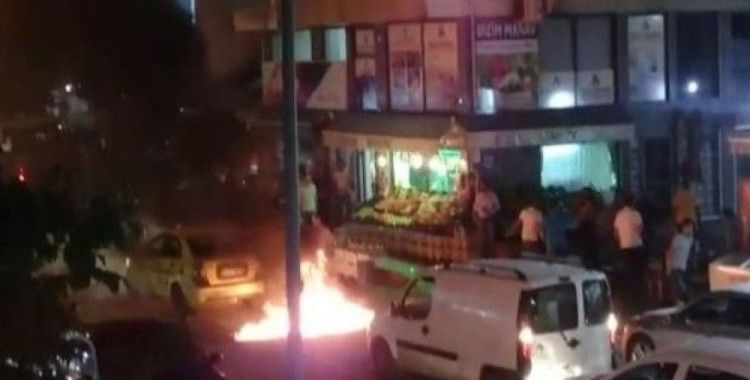 ​Damlayan benzin ticari taksiyi yaktı