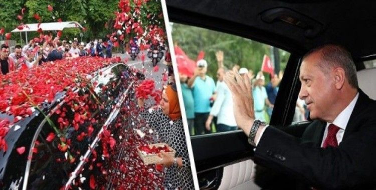 Erdoğan TBMM'ye gelişinde güllerle karşılandı