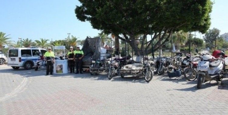 Mersin'de 195 motosiklet trafikten men edildi 