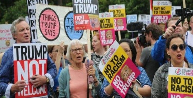 Trump Londra'da protestoyla karşılandı