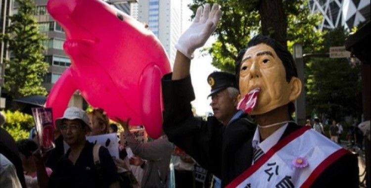 Okinawa Adası'ndaki ABD üssünün yerinin değiştirilmesi planı protesto edildi