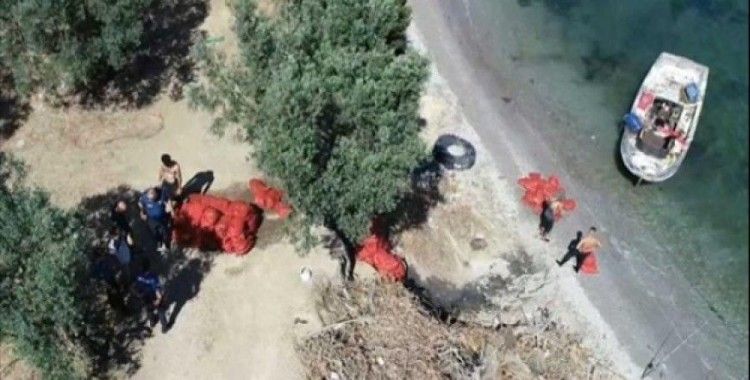 Gemlik Körfezi'nde drone destekli kaçak midye operasyonu