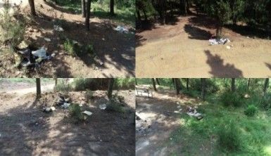 Piknikçiler Aydos Ormanını çöplüğe çevirdi