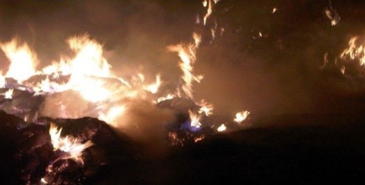 Horasan'da ot yangını