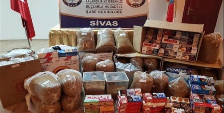 Sivas'ta 163 kilo kaçak tütün ele geçirildi