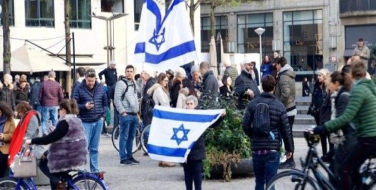 ​Hollanda'da Filistin gösterisinde İsrail taraftarından provokasyon