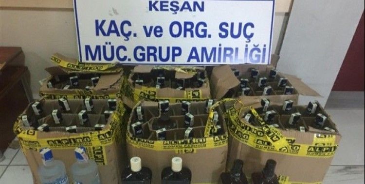 Edirne'de 72 şişe kaçak içki yakalandı