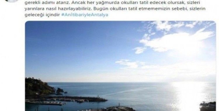 Vali Karaloğlu’ndan tatil isteyen öğrencilere güneşli Antalya cevabı
