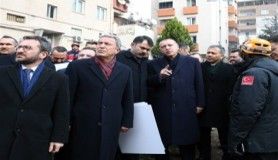 Cumhurbaşkanı Erdoğan Kartal'daki enkaz alanına geldi