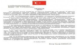 Cumhurbaşkanlığından 19 Mayıs’ın 100. yılı kutlamaları genelgesi