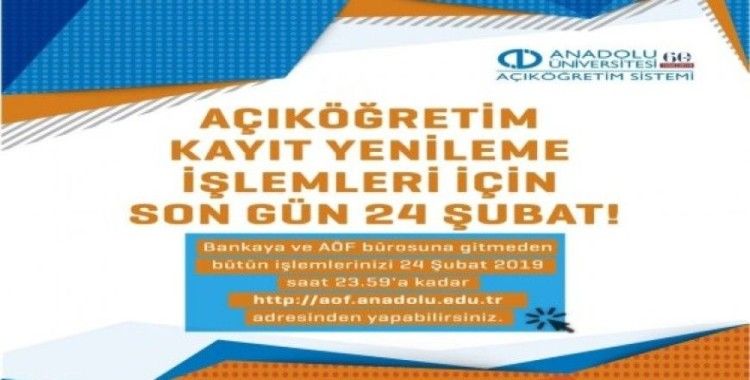 Anadolu Üniversitesi Açıköğretim Sistemi kayıt yenileme işlemleri iki gün uzatıldı