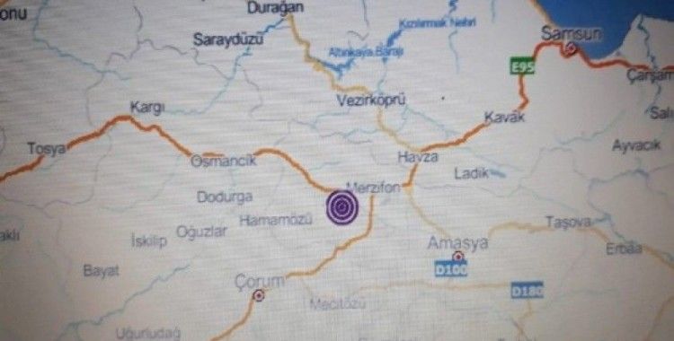 Amasya’da 3.7 büyüklüğünde deprem