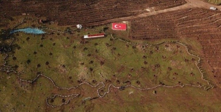 100. yılda 19 bin 19 fidan ile Türkiye haritası
