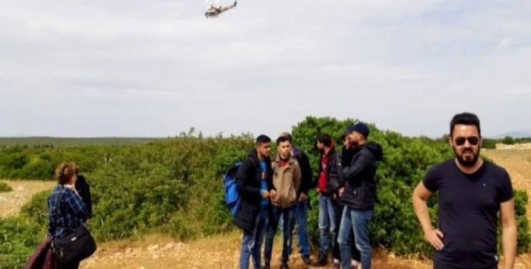 Didim’de helikopter destekli mülteci operasyonu