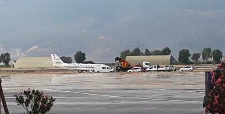 Bodrum’da özel uçak pistten çıktı