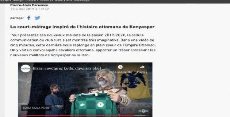 Konyaspor forma tanıtım filmi, Fransa’da en iyiler listesinde