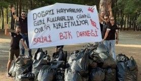 Piknikçiler kirletti 'Beşiktaşlı taraftarlar' temizledi