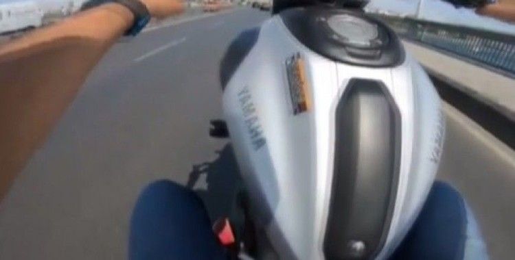 (Özel) İstanbul’da motosikletli ithal magandanın tek teker terörü kamerada