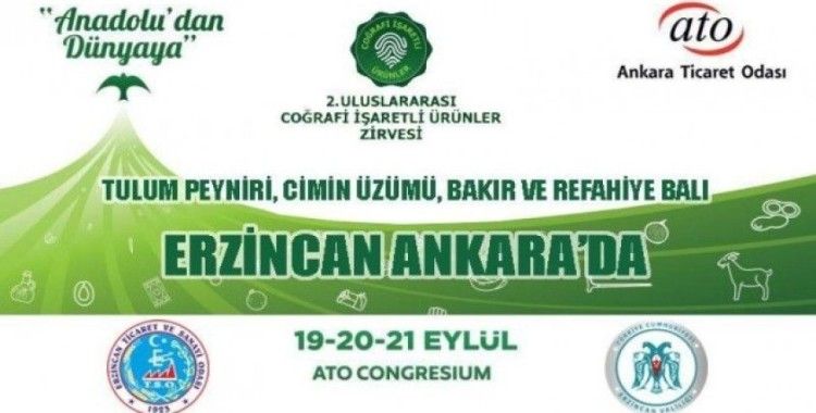 Erzincan ürünleri Ankara’da görücüye çıkacak