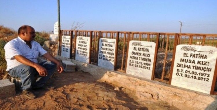 Suriye’den atılan havan topuyla hayatını kaybedenler mezarları başında anıldı