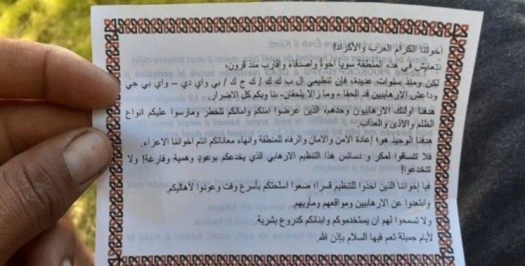Tel Abyad’da Arapça ve Kürtçe broşürler dağıtıldı