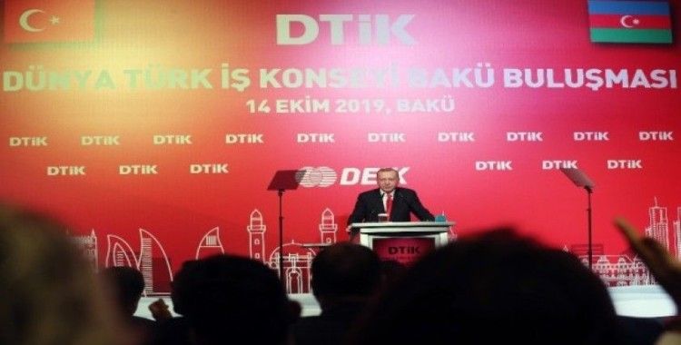 Cumhurbaşkanı Erdoğan, Dünya Türk İş Konseyi Bakü Buluşması Toplantısı’na katıldı