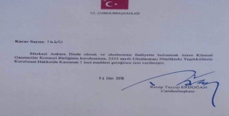 Cumhurbaşkanı Erdoğan imzası ile KGY’ye onay