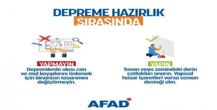 AFAD uyarıyor: “Deprem için önlemlerinizi alın”